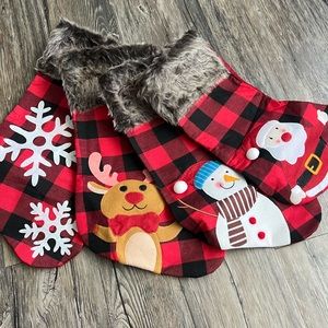 DELUX Christmas Stockings 4Pack 18.7'' Large Xmas Stockings Hand-Knitted Burlap